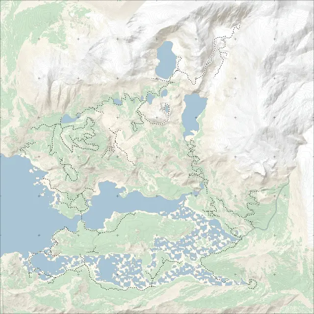 Gimli Ridge original terrain map without collectible pins